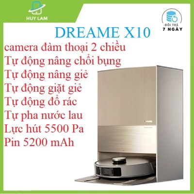 DREAME Bot X10 robot tự động giặt giẻ, tự động đổ rác, sấy khô khăn,tự nâng giẻ,tự pha nước giặt. app tiếng Việt