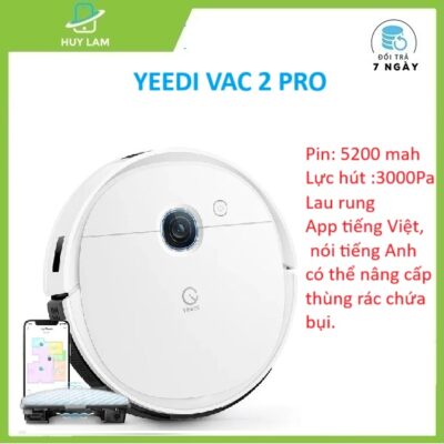 Yeedi Vac 2 Pro,robot lau nhà hút bụi bản Quốc tế chính hãng (app tiếng Việt, Nói tiếng Việt)