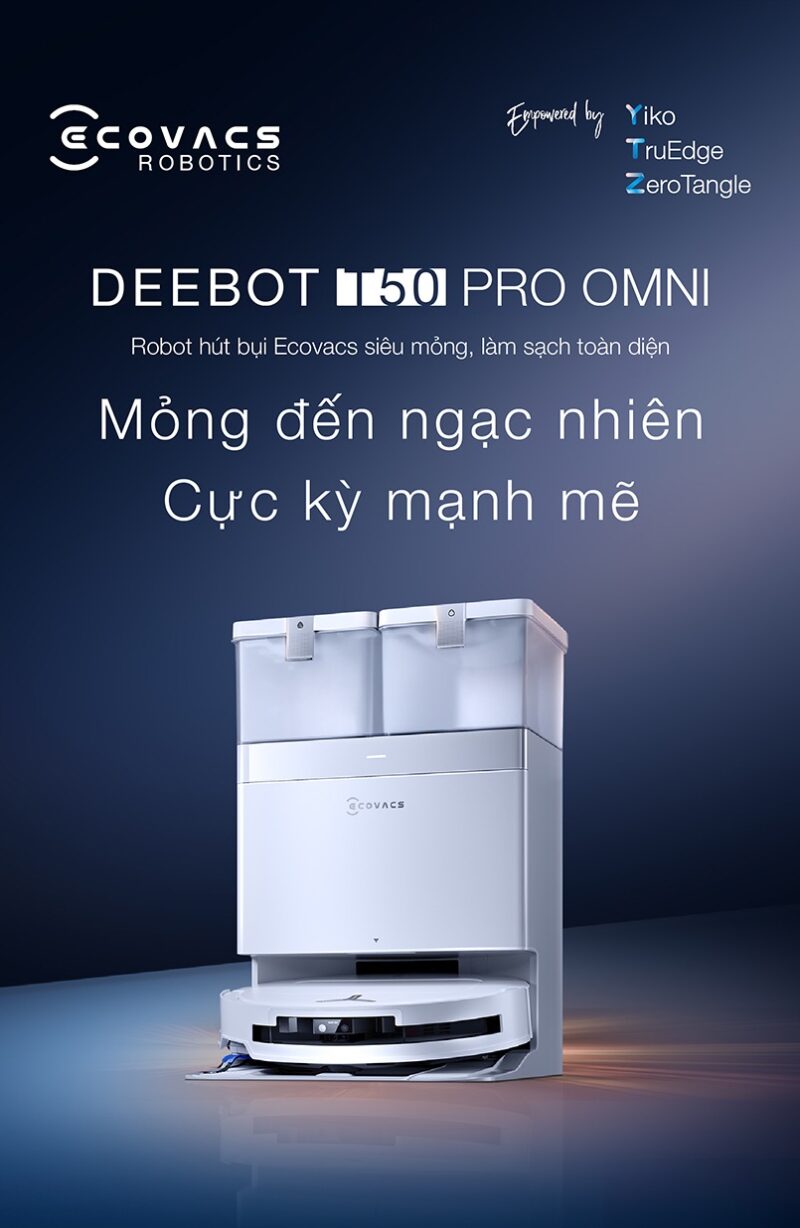 Ecovacs T50 Pro Omni – Trắng/Đen ( bản QT chính hãng)
