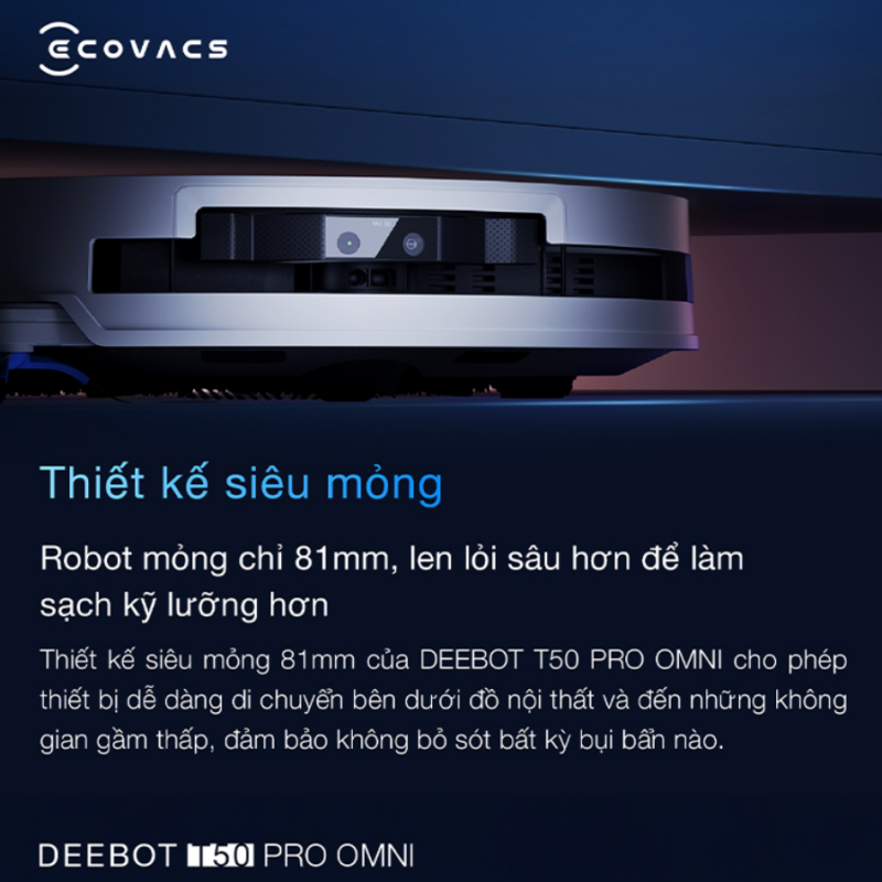 Ecovacs T50 Pro Omni – Trắng/Đen ( bản QT chính hãng)
