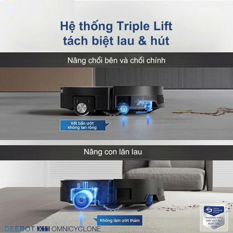 Robot hút bụi lau nhà Ecovacs Deebot X11 OmniCyclone – Bản Quốc Tế